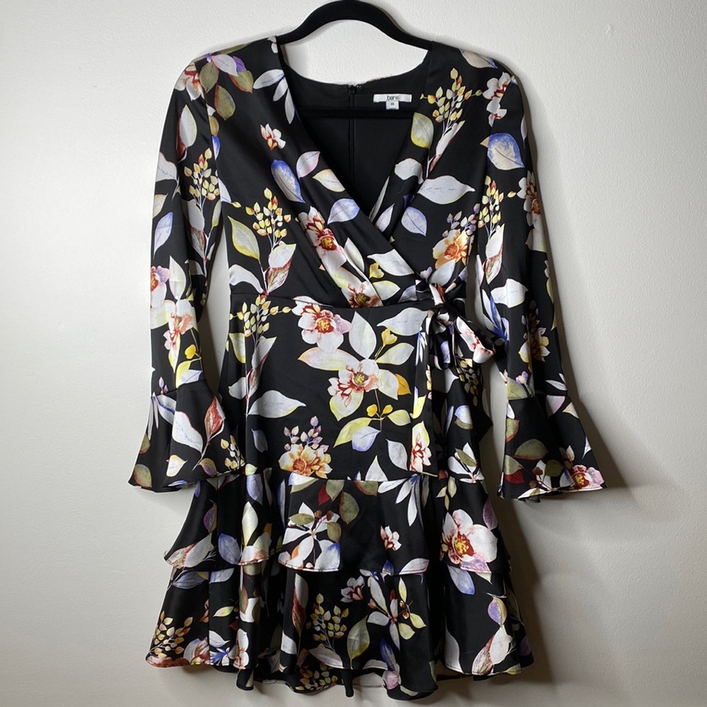 Black Floral print dress. Size XS.